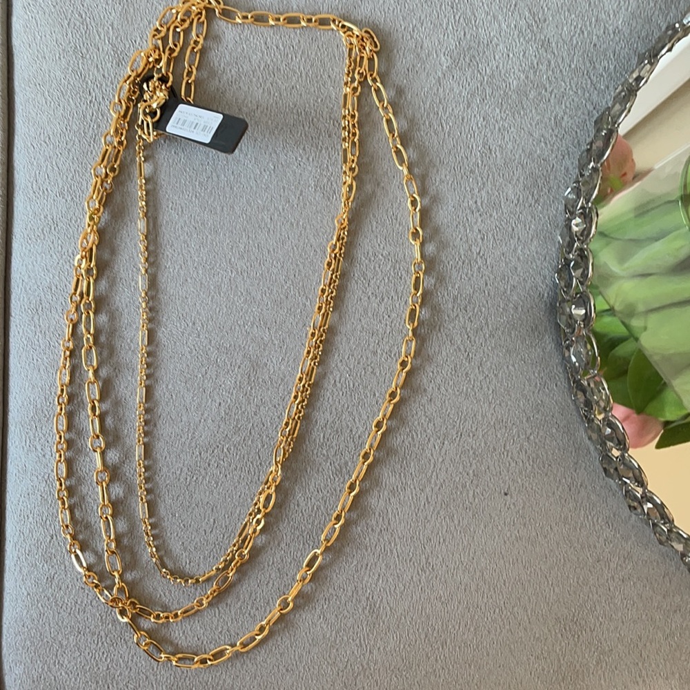 NWT J. Crew Gold Link Layered chain link necklace